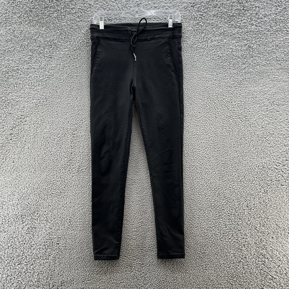 Bevy Flog Pants Womens 27 Black Coated Denim Skinny Stretch Pull On Jean